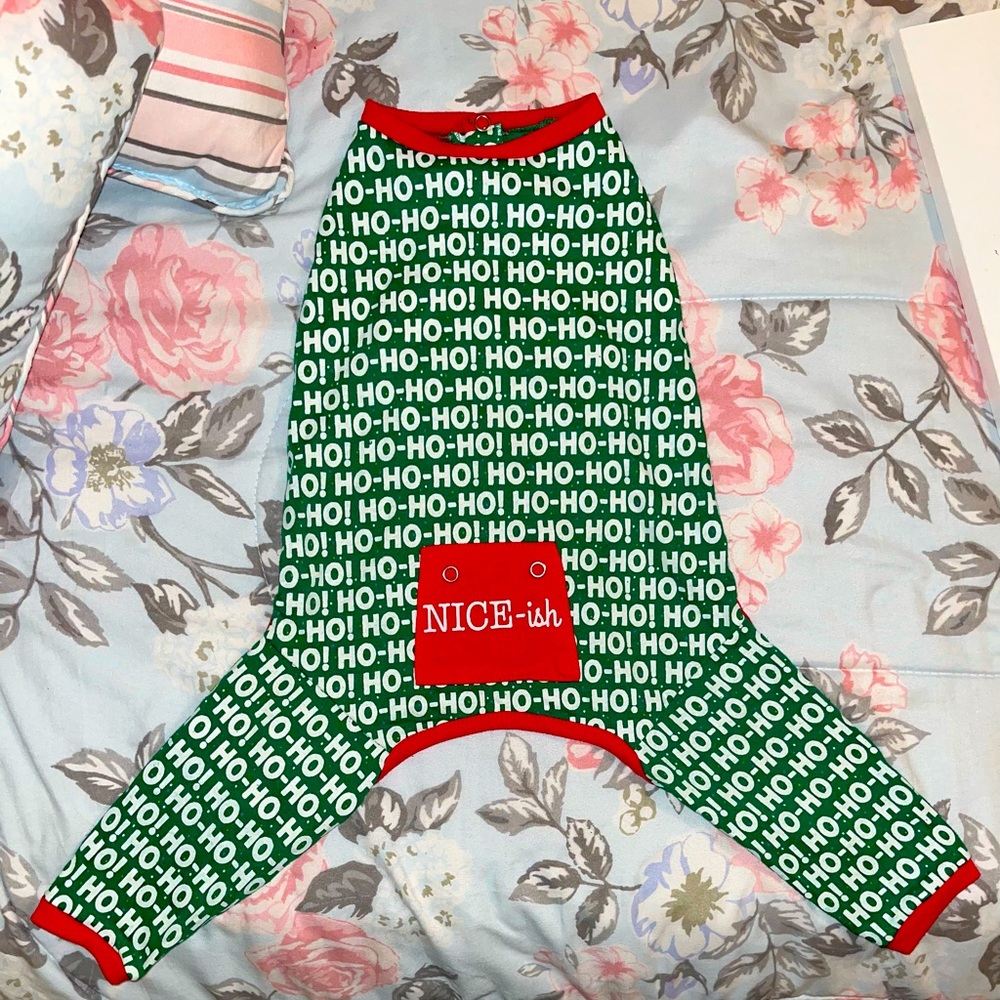 Merry & Bright Ho Ho Ho Dog Christmas Outfit - size M/L *ONLY WORN ONCE*